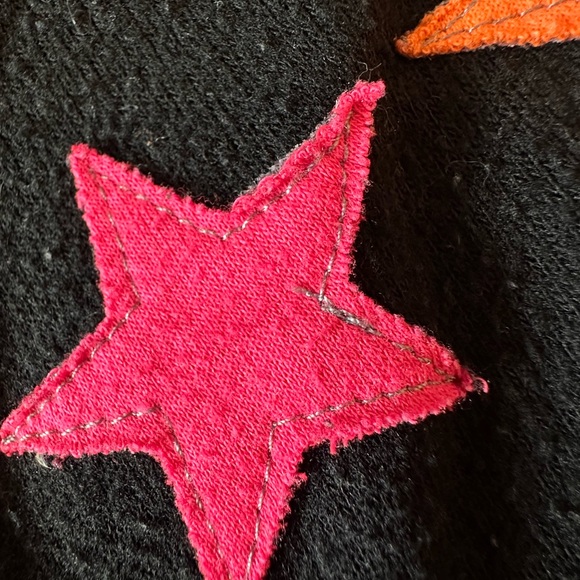 Designer From Denny’s-Random Hearts Kids Black Hoodie with Vibrant Star Design - Picture 4 of 7